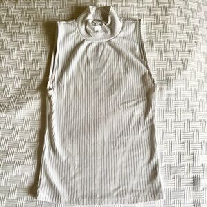 Wilfred Sleeveless Mock neck White Tank